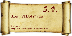 Sier Viktória névjegykártya